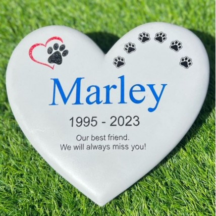 Dog Memorial Personalised Heart