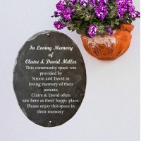 Portrait Oval Slate Memorial Plaque 