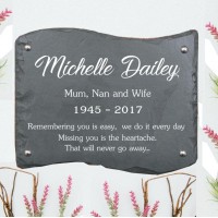 Waved Slate Memorial Wall Plaque 30cm x 23cm